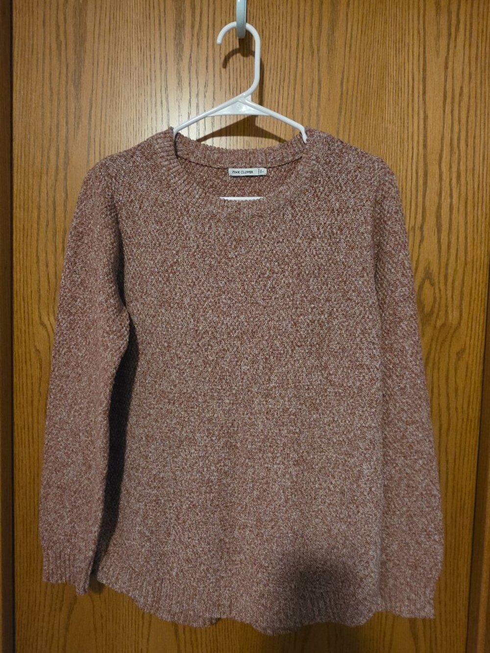 Pink Clover Rust Marled Knit Sweater – Size Large